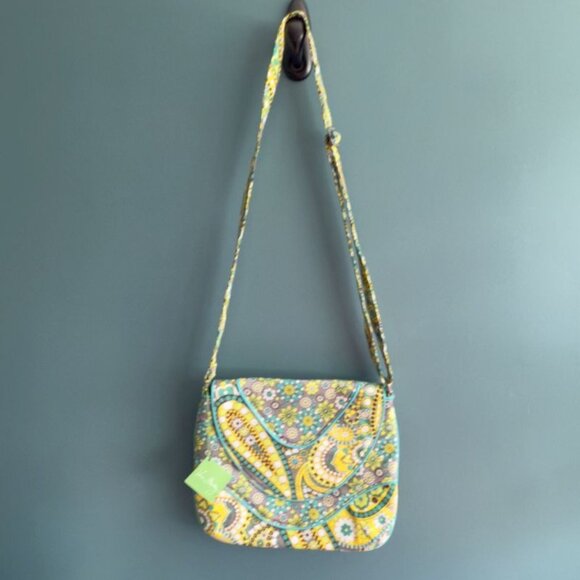 Vera Bradley Lemon Parfait Crossbody Purse Adjustable Retired - Picture 2 of 9